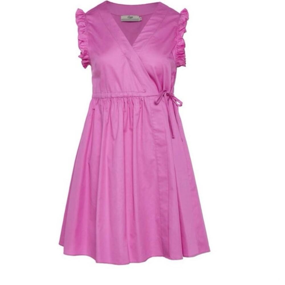 Anthropologie Devotion twins faux wrap dress pink Easter wedding resort Sz S